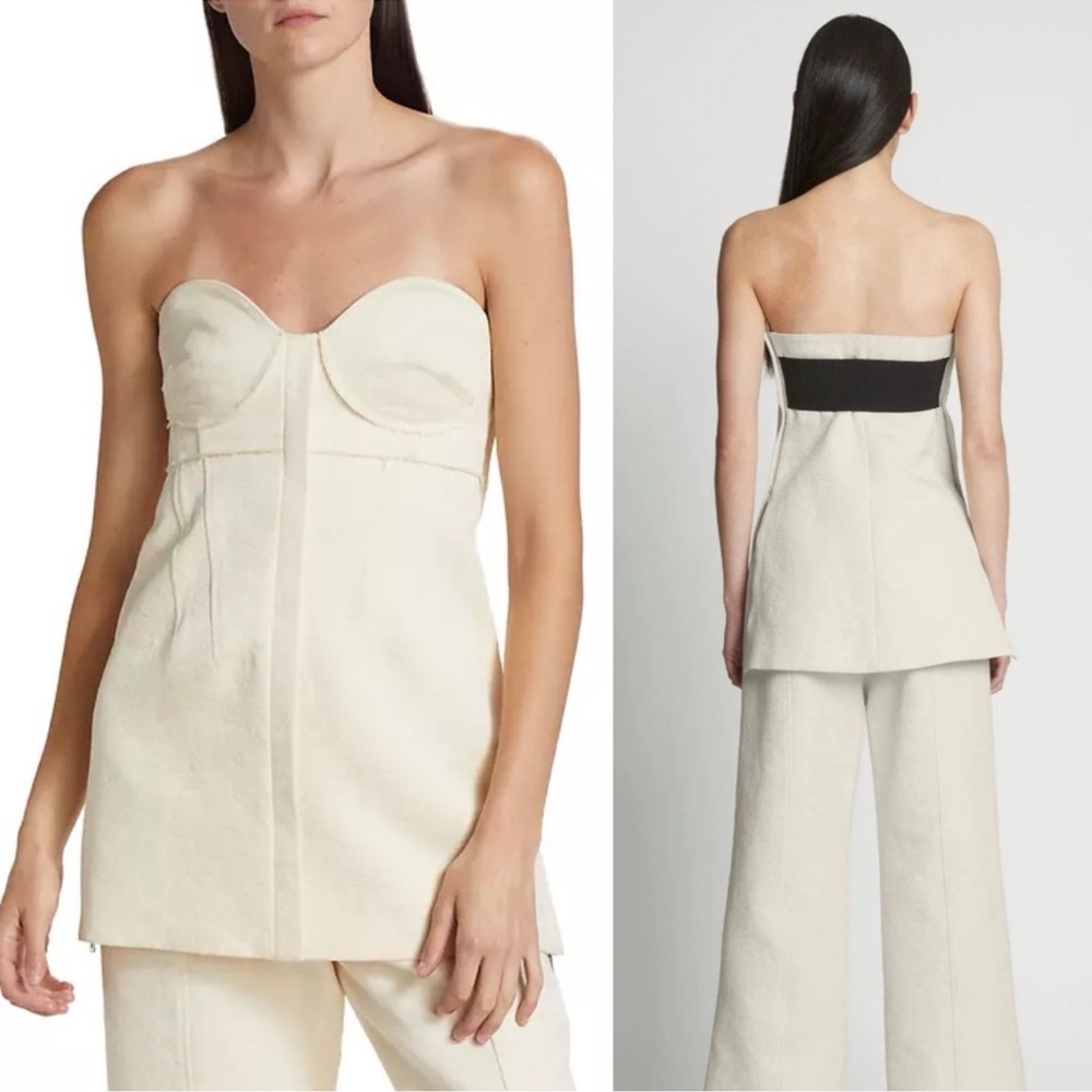 NWT Proenza Schouler Cotton Wool Jacquard Bustier Top Size US 4 $1490 MSRP - Picture 3 of 5